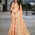 peach woven design zari organza banarasi saree