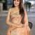 peach woven design zari organza banarasi saree