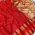 Red red & gold-toned floral zari silk blend paithani saree