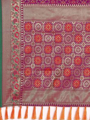 purple ethnic motifs zari silk blend patola saree 5