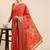 red ethnic motifs zari silk blend patola saree