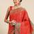 red ethnic motifs zari silk blend patola saree