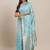 blue blue & gold-toned woven design zari silk blend banarasi saree