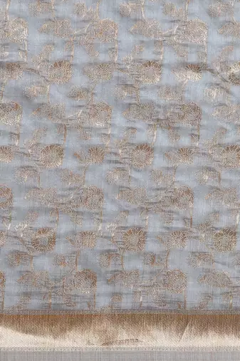 grey grey & gold-toned art silk woven design banarasi saree