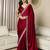 Maroon embroidered satin saree