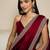 Maroon embroidered satin saree