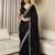 black sequinned satin ready to wear saree