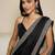 black sequinned satin ready to wear saree