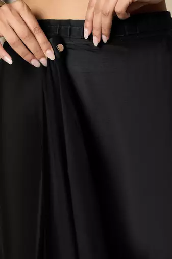 black sequinned satin ready to wear saree