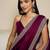 Green embroidered satin saree
