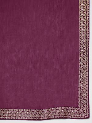 Green embroidered satin saree 4