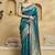 teal ethnic motifs woven design zari soft silk banarasi saree