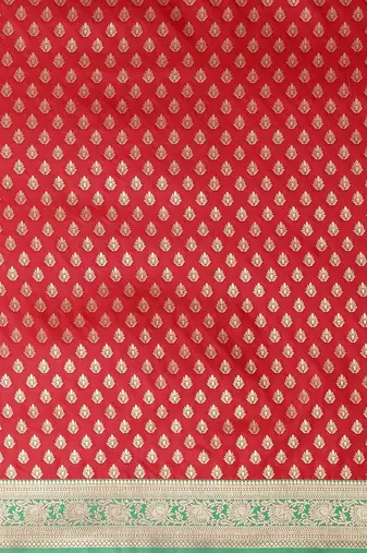 red woven design zari silk blend banarasi saree