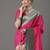 Red red & green woven design zari silk blend saree