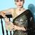 black black & golden embellished sequinned saree
