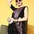 black embellished saree with solid border