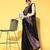 black embellished saree with solid border