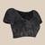 black black & maroon embellished sequinned saree