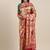 red red & gold-toned floral zari silk blend paithani saree