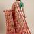 red red & gold-toned floral zari silk blend paithani saree