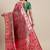 pink pink & gold-toned floral zari silk blend paithani saree