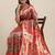 red red & gold-toned floral zari silk blend paithani saree