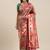 red red & gold-toned floral zari silk blend paithani saree