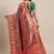 red red & gold-toned floral zari silk blend paithani saree