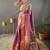 pink pink & green ethnic motifs woven designed zari paithani saree