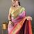 pink pink & green ethnic motifs woven designed zari paithani saree