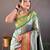 green green & red ethnic motifs woven design zari paithani saree