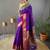 purple purple & red ethnic motifs woven designed zari paithani saree