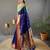 navy_blue navy blue & red ethnic motifs woven designed zari paithani saree