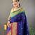 navy_blue navy blue & red ethnic motifs woven designed zari paithani saree