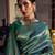teal teal & gold-toned woven design zari silk blend kanjeevaram saree