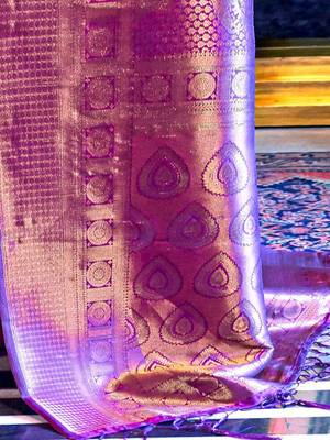 purple purple woven design kanjeevaram silk saree 4