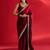 maroon embroidered satin saree