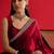 maroon embroidered satin saree