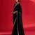 black embroidered satin saree