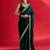 green embroidered satin saree