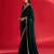 green embroidered satin saree