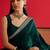 green embroidered satin saree