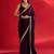 magenta embroidered satin saree