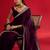 magenta embroidered satin saree