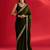 olive embroidered satin saree