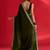 olive embroidered satin saree