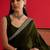 olive embroidered satin saree