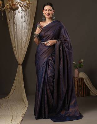 navy_blue ethnic motifs zari woven banarasi saree 3