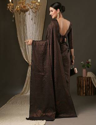 black ethnic motif zari woven banarasi saree 2