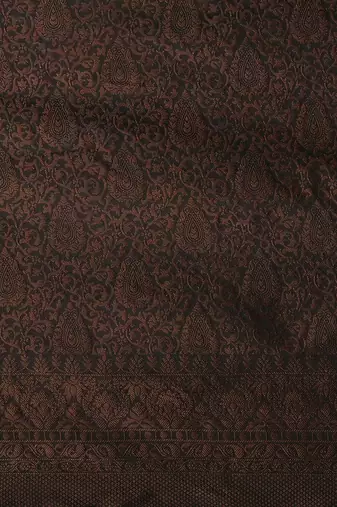 black ethnic motif zari woven banarasi saree